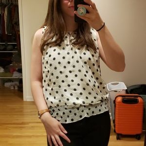 Black and white polka dot blouse